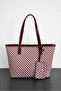 Riva Patterned Shopper Tote Bag - Tote Bag with Zippered Detachable Mini Wallet Detail