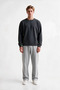Selanik Fabric Round Neck Smoked Sweatshirt Comfortable Fit