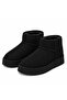 Women's Black Fur-Lined Thick-Soled Boots - 5