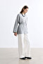 Gray V-Necklace Long Sweater with Belt - 4