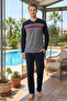 Men's Long Sleeve Combed Cotton Pajama Set 3100 Anthracite02 - 2
