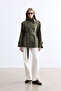 Khaki Stand-Up Collar Trench Coat - 4