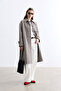 Plaid Patterned Minimal Trench Coat - 2