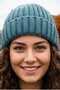 Women's Ribbed Folded Knitwear Winter Beanie - 7
