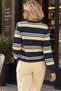 Women's Crew Neck Striped Knitwear Sweater - 4