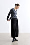 Black Barrel Pants with Sewing Details - 5