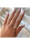 Women's Gold Color Stone Adjustable North Star Ring - 2