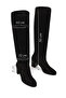 Women's Black Thick Heeled Suede Leather Boots Wf160015Ds - 4
