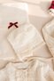 Lace Detailed 100% Cotton Premium Quality Stylish 10 Piece Baby Girl Hospital Outfit Ecru & Claret Red - 6