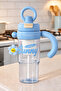 Portosino Bpa-Free Easy-To-Carry Detox Water Bottle with Compartments 1200ml (1.2L) Blue