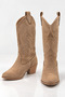 Women's Mink Comfortable Fit Laser Patterned Heeled Boots - 3