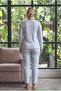 Reported Interlock Fabric Collar Buttoned Winter Plus Size Women's Pajama Set 2900 - 5