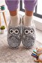 Women's Owl Figured Plush House Slippers Closed Toe Open Heel Plush Insole Winter Comfortable Slippers - 3