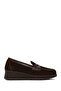 Women's Brown Buckle-Strapped Wedge Heeled Suede Leather Comfort Loafer Af170021Ds