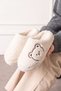Kogi White Teddy Bear Detailed Plush Women's Winter House Slippers