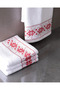 Caresse 4-Pack 100% Cotton Hand Towels - White/Red - 30X45 cm - 2