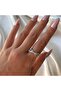 Women's silver color adjustable stone spiral ring - 2