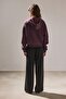 Hooded Basic Zippered Sweatshirt - 4