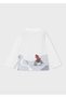 Boy's Cream Dinosaur Detailed Long Sleeve Tshirt - 4
