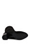 Women's Black Thick Heeled Suede Leather Boots Wf160015Ds - 6