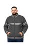 Men's Large Size Smoked Patterned Knitwear Cardigan with Pockets 3Xl-4Xl-5Xl-6Xl