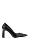Women's Genuine Leather Black Heeled Shoes