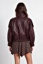 Buttoned Faux Leather Jacket - 4