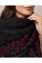Cashmere Textured Rose Model Knitwear Scarf - 4