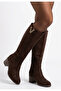 Women's Boots Brown Suede Stylish Fevo - 3