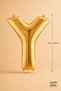 Gold Foil Balloon Letter Y 40 Inch 102 Cm, Helium Compatible Gold Color Large Letter Balloon - 2