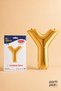 Gold Foil Balloon Letter Y 40 Inch 102 Cm, Helium Compatible Gold Color Large Letter Balloon