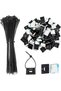 200 Pcs Cable Tie Base Self Adhesive Cable Tie Mounts with Zip Tie