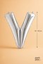 Silver Foil Balloon Letter V 16 Inch 40 Cm, Silver Color Name and Birthday Party Decoration - 2