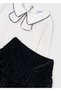 Girl's Velvet Skirt Suit with Collar Detail - 3