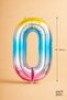 Rainbow Foil Balloon 0 Number 16 Inch 40 Cm, Number Balloon, Birthday Party Decoration - 2