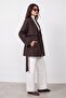 Buttoned Belted Short Trench Coat - 2
