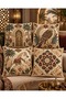 Arabian Horse Hawk Palace and Mandala Patterned Embroidery-Looking Digital Printed Set of 4 Throw Pillow Covers - 2