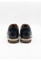 Navy Blue Genuine Leather Eva Sole Men's Sneaker Sports Shoes - 3477 - 4