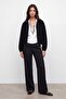 Short belted suede jacket