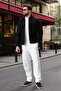 Black Zippered Lined Cashmere Men's Jacket E7207 - 5