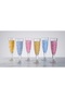 6 Piece Premium Colored Crystal Cut Goblet Glass Set - 3