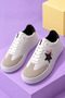 Women's White Comfortable Fit Half Star Patterned Sneaker - 2