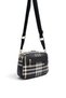 Black - Black Striped Plaid Women's Crossbody Bag Sp1256 - 3