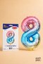 Rainbow Foil Balloon Number 8 16 Inch 40 Cm, 8 Year Old Balloon, Birthday Party Decoration