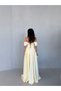 Yellow Sweetheart Neckline Off Shoulder Underwire Long Satin Evening Dress - 7