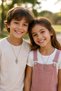 Double Silver Chain Children's Necklace with Fire and Water Figures