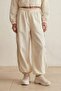 Women's Canvas Trousers Pnt01526 Stone - 2