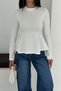 Women's Volan Detailed Long Sleeve Steel Blouse - 4
