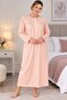 100% Cotton Long Sleeve Waffle (Breathable) Fabric Plus Size Winter Women's Nightgown