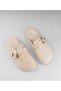 Women's Loni Genuine Suede Beige Sabo Slippers - 4